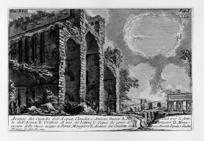 Remains of the Castle of the Aqua Claudia and Anio Novus by Giovanni Battista Piranesi